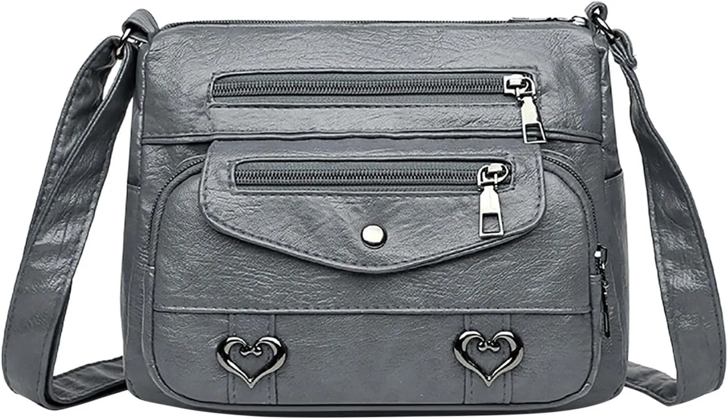 Hobo Crossbody Bags for Women Cute Hobo Tote Handbags Mini Clutch Purses with Zipper Closure Small Makeup Bag(Grey)