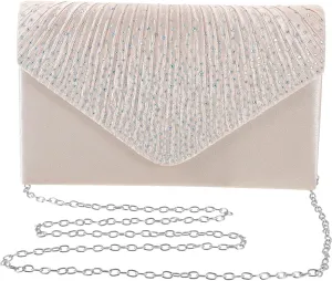 Homoyoyo Elegant Bridal Clutch Bag Polyester Envelope Evening Purse for Wedding Banquet