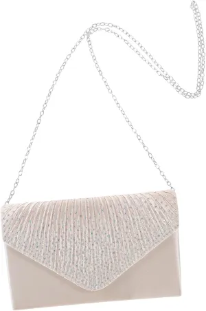 Homoyoyo Sleek Evening Clutch Bag Rhinestones Women's Handbag for Wedding Prom Formal Events