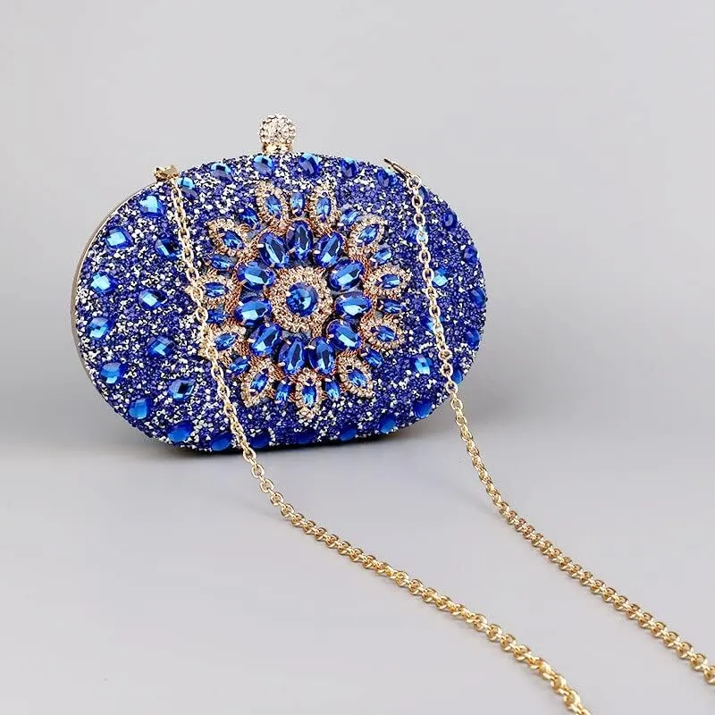 HUFFA Diamond Women Luxury Clutch Evening Bag Wedding Crystal Ladies Cell Phone Pocket Purse Female Wallet for Party Gift (Color : Color-3)