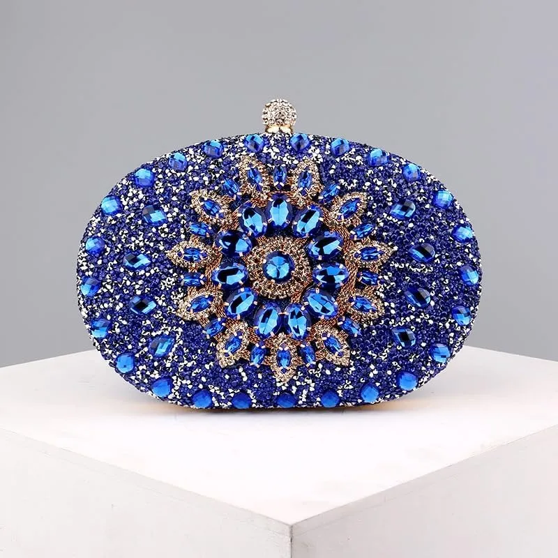 HUFFA Diamond Women Luxury Clutch Evening Bag Wedding Crystal Ladies Cell Phone Pocket Purse Female Wallet for Party Gift (Color : Color-3)