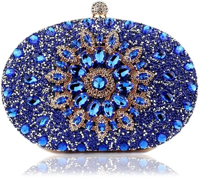 HUFFA Diamond Women Luxury Clutch Evening Bag Wedding Crystal Ladies Cell Phone Pocket Purse Female Wallet for Party Gift (Color : Color-3)