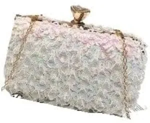 HUFFA Women's Evening Bags Fashion Luxury Sequin Beaded Banquet Handbags Clutches Ladies Chain Small Shoulder Bag Purses (Color : Colorful White)