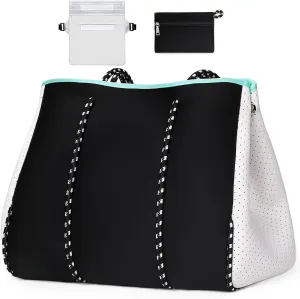 IBFUN Neoprene Bag, Large Multipurpose Beach Bag Neoprene Tote Bag with Inner Pocket for Women/Pool