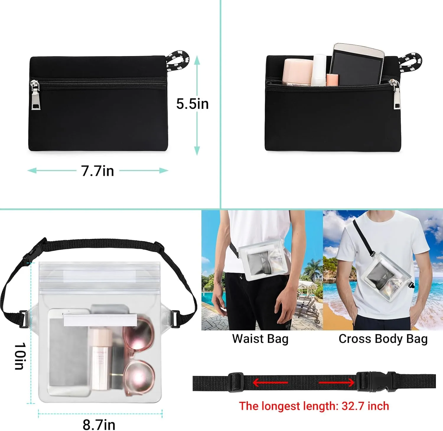 IBFUN Neoprene Bag, Large Multipurpose Beach Bag Neoprene Tote Bag with Inner Pocket for Women/Pool