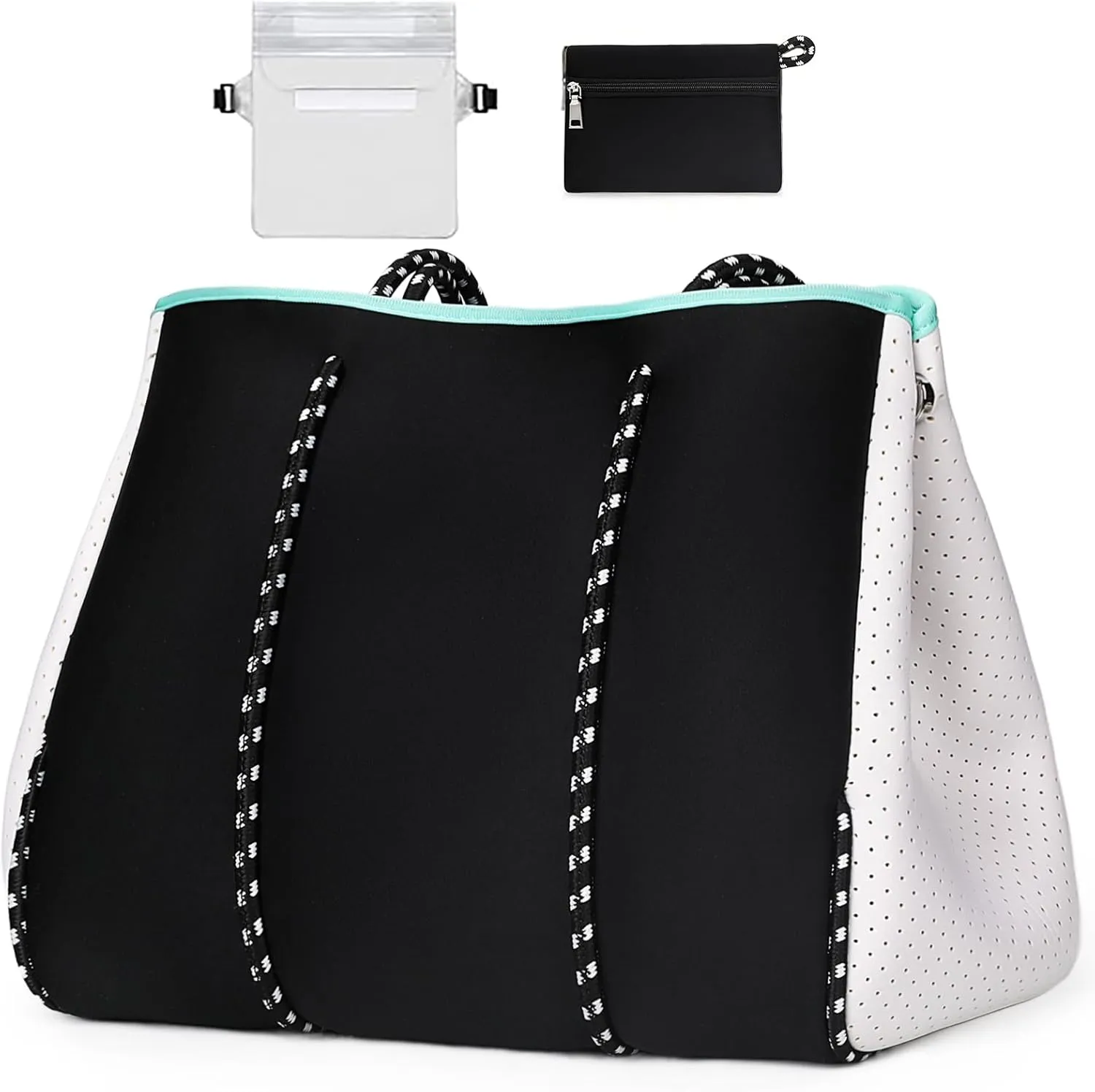 IBFUN Neoprene Bag, Large Multipurpose Beach Bag Neoprene Tote Bag with Inner Pocket for Women/Pool