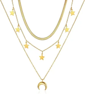 Joo&Rind 18k Gold Plated Stacking Necklaces for Women Trendy, Gold Layering Necklaces Jewelry Gifts for Women