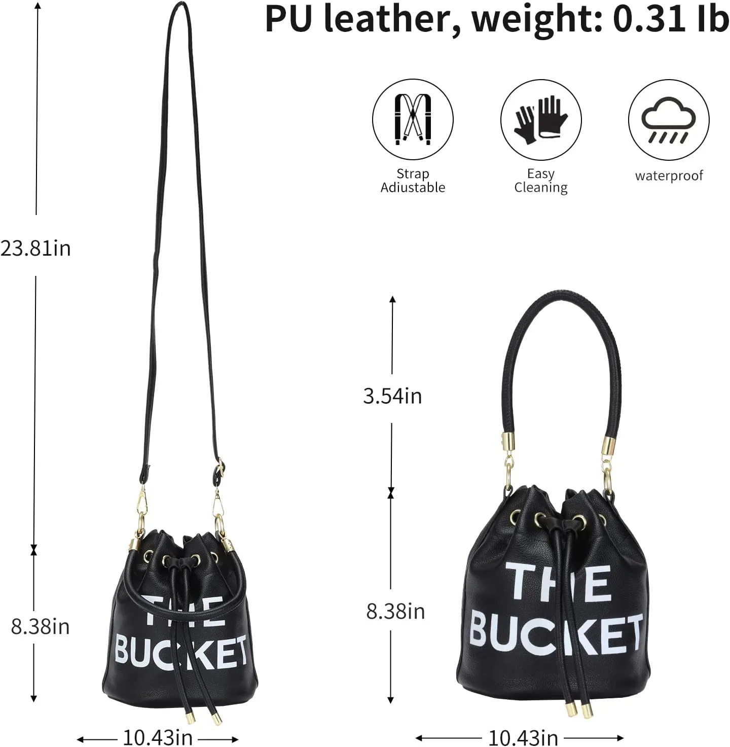 JQAliMOVV Mini Leather Bucket Bags for Women Drawstring Bucket Purse Crossbody Handbags Hobo Bag