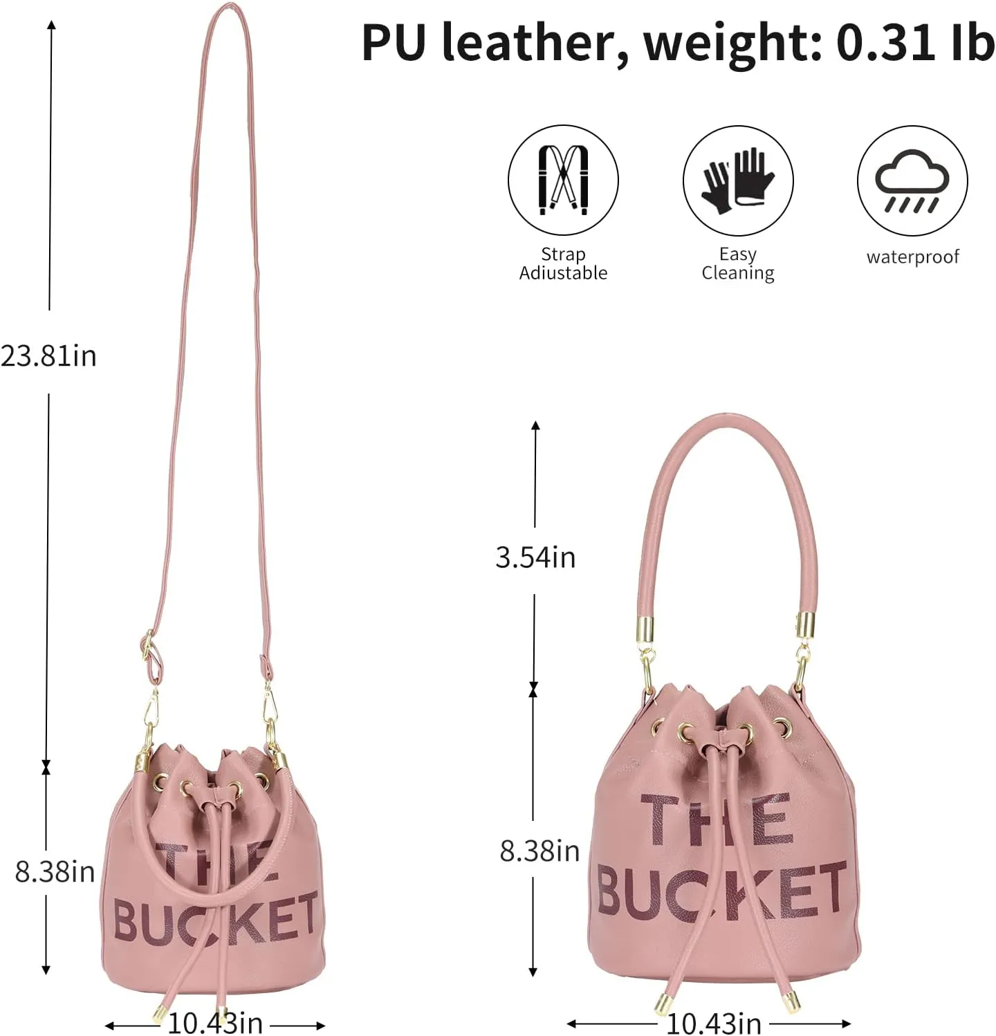 JQAliMOVV Mini Leather Bucket Bags for Women Drawstring Bucket Purse Crossbody Handbags Hobo Bag