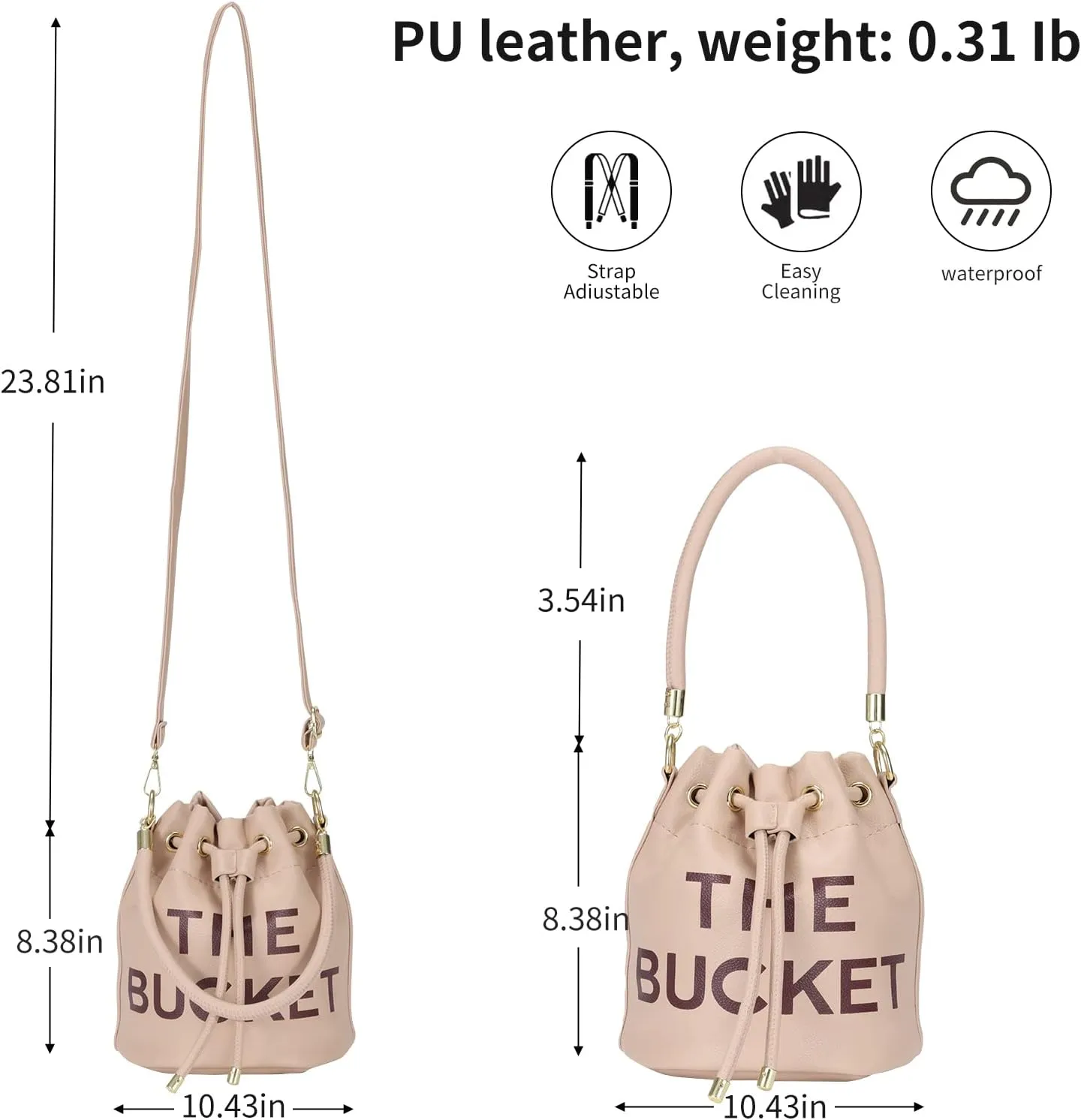 JQAliMOVV Mini Leather Bucket Bags for Women Drawstring Bucket Purse Crossbody Handbags Hobo Bag