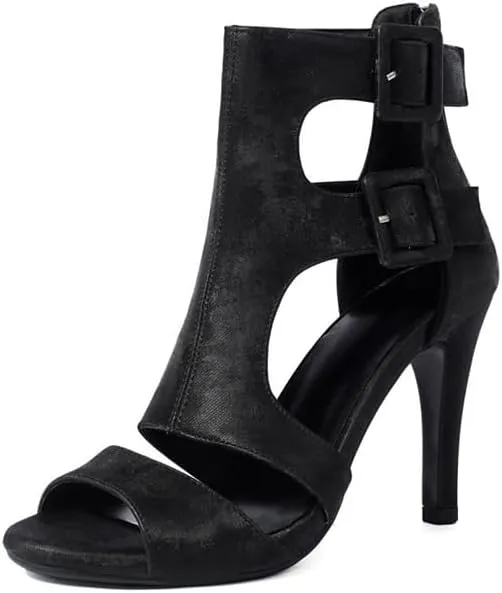 JUODVMP Women's Dancing Shoes Cut-Out Ballroom Dance Heels Fashion Sandals for Women