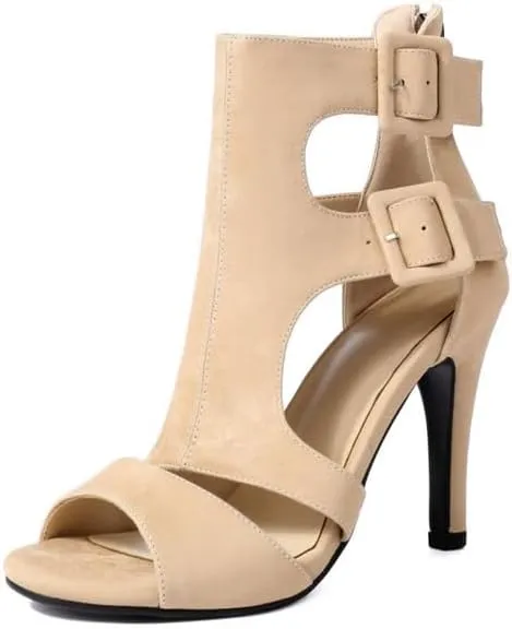 JUODVMP Women's Dancing Shoes Cut-Out Ballroom Dance Heels Fashion Sandals for Women