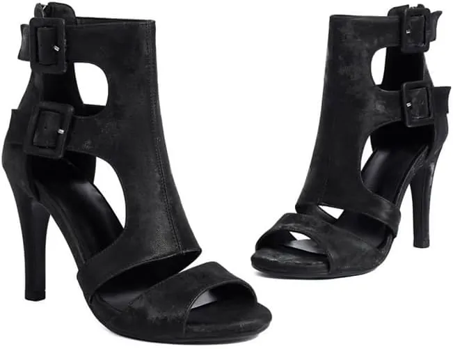 JUODVMP Women's Dancing Shoes Cut-Out Ballroom Dance Heels Fashion Sandals for Women