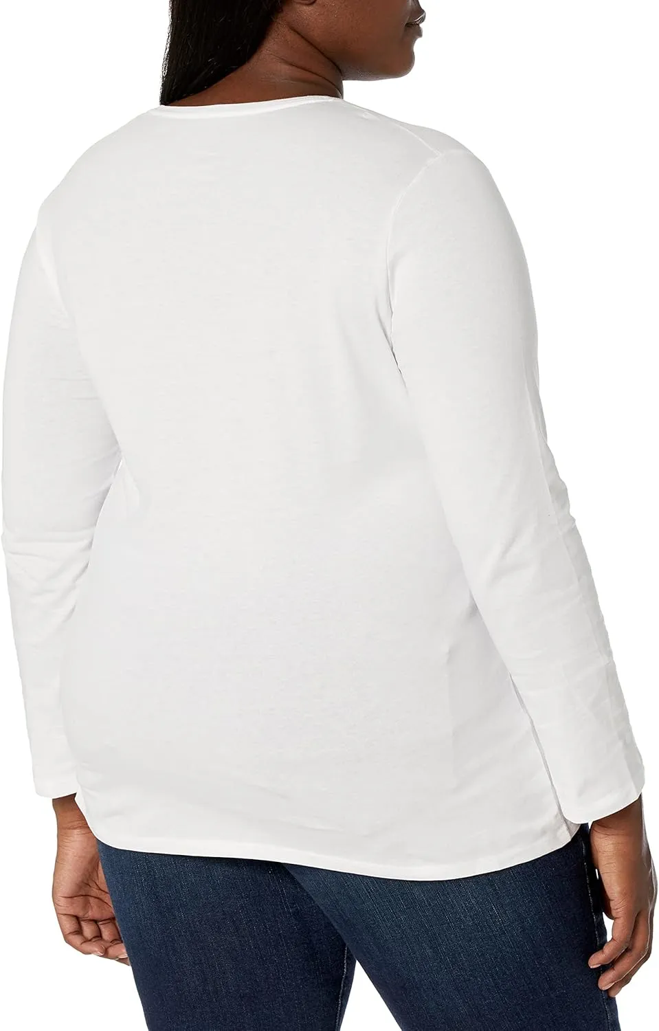 JUST MY SIZE Women's Plus Size Vneck Long Sleeve Tee