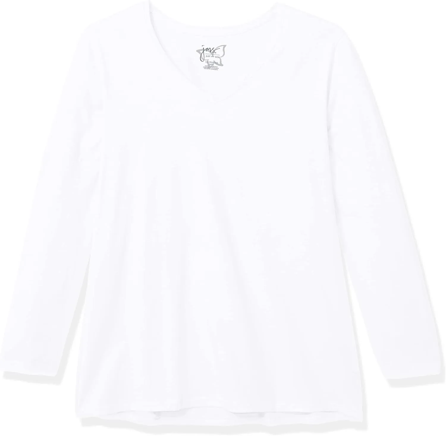 JUST MY SIZE Women's Plus Size Vneck Long Sleeve Tee