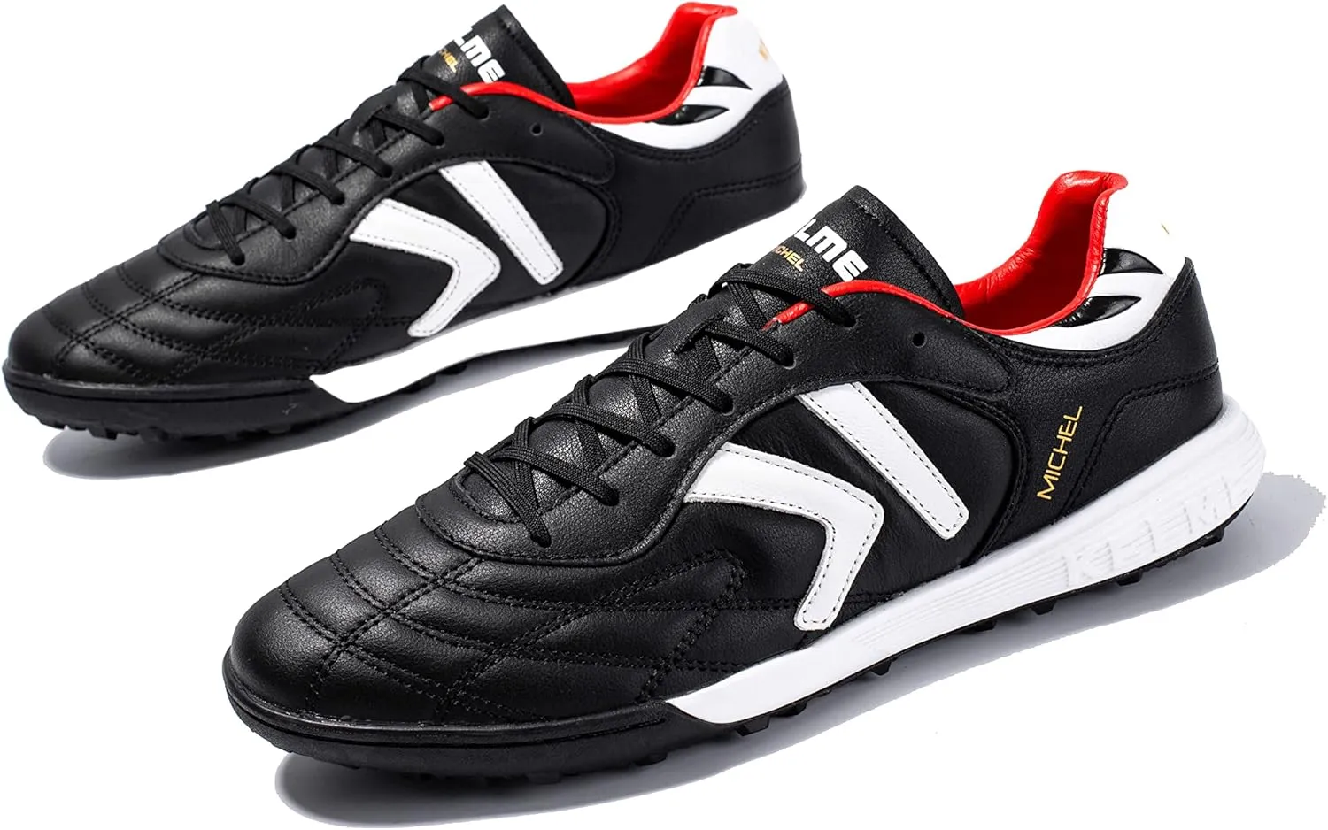 KELME Men's Turf Soccer Cleats - Football Boots Outdoor/Indoor Unisex Adult Sizes - Pro Calfskin Leather Soccer Shoes - TF