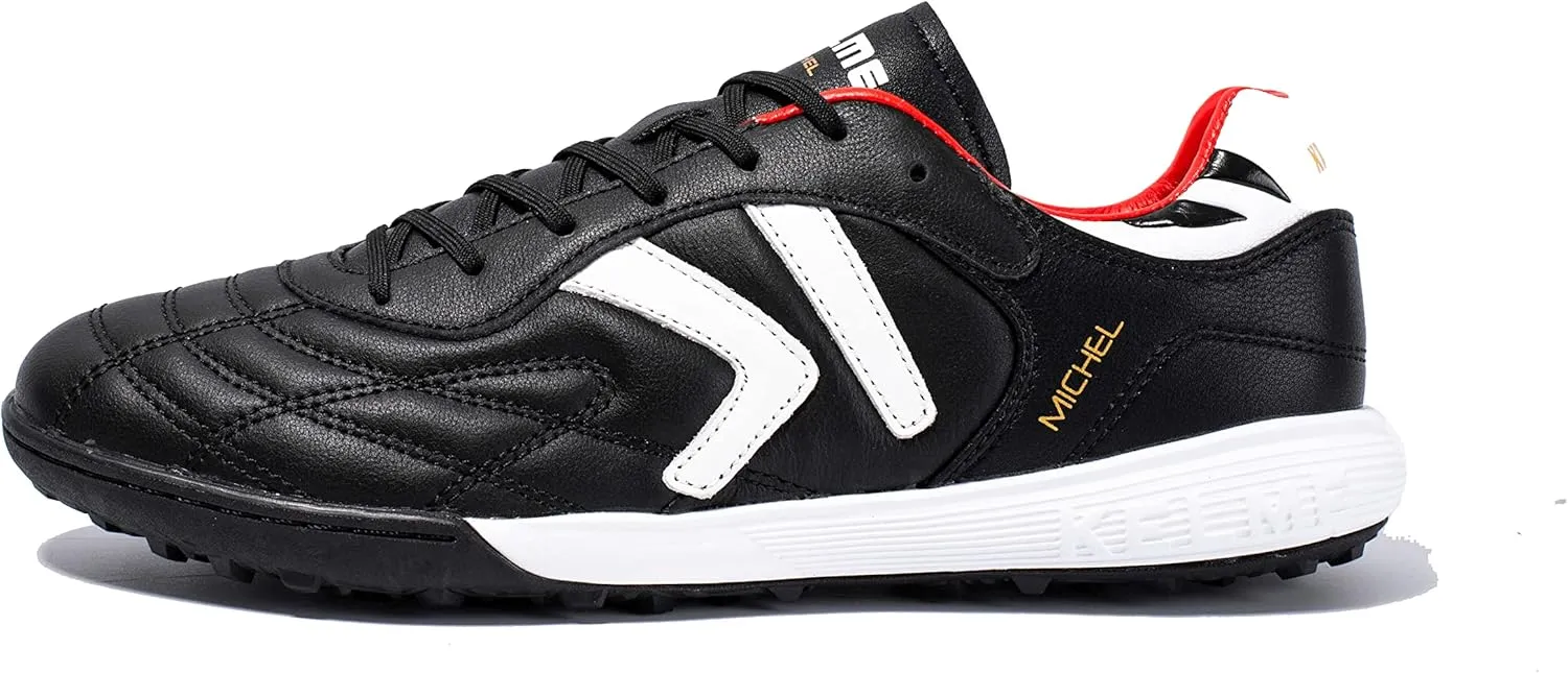 KELME Men's Turf Soccer Cleats - Football Boots Outdoor/Indoor Unisex Adult Sizes - Pro Calfskin Leather Soccer Shoes - TF