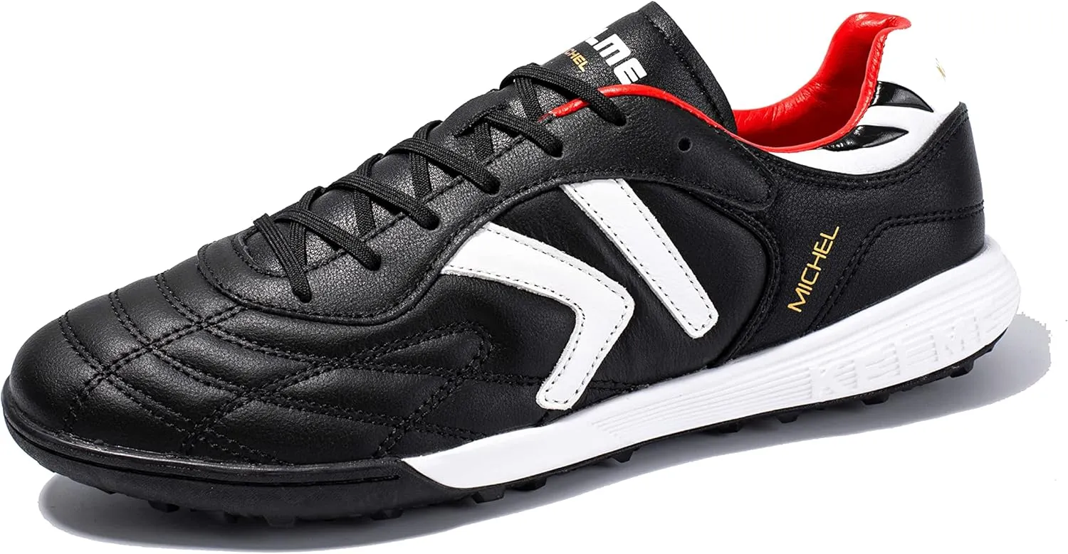 KELME Men's Turf Soccer Cleats - Football Boots Outdoor/Indoor Unisex Adult Sizes - Pro Calfskin Leather Soccer Shoes - TF