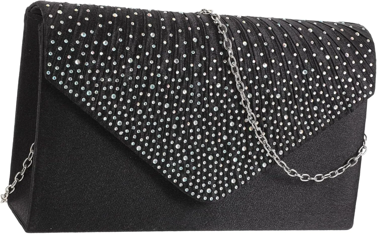 KESYOO Satin AB Color Rhinestone Envelope Clutch Bag for Women Elegant Evening Handbag for Weddings Parties and Special Occasions Bride Purse for Wedding Day
