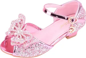 Kids Girls Glitter Butterfly Sandals Sequin hinestone Dress Shoes Little/Big Kids Fashion Girls Slippers Clog
