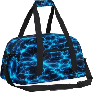Kids Overnight Duffel Bags Galaxy Blue Black Travel Sports Gym Bags for Boy Waterproof Weekender Sleepover Bags Portable Carry on Tote Bag Work Out Bags, standard