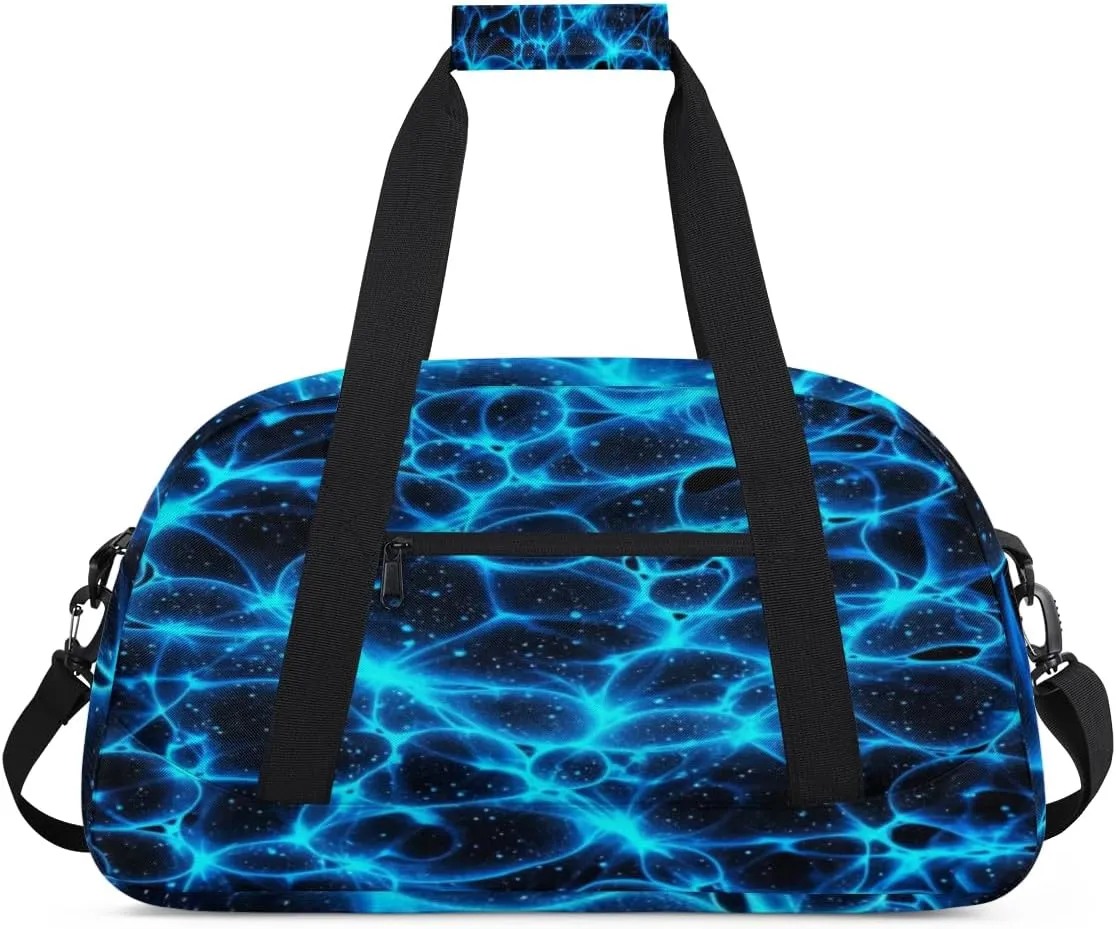Kids Overnight Duffel Bags Galaxy Blue Black Travel Sports Gym Bags for Boy Waterproof Weekender Sleepover Bags Portable Carry on Tote Bag Work Out Bags, standard