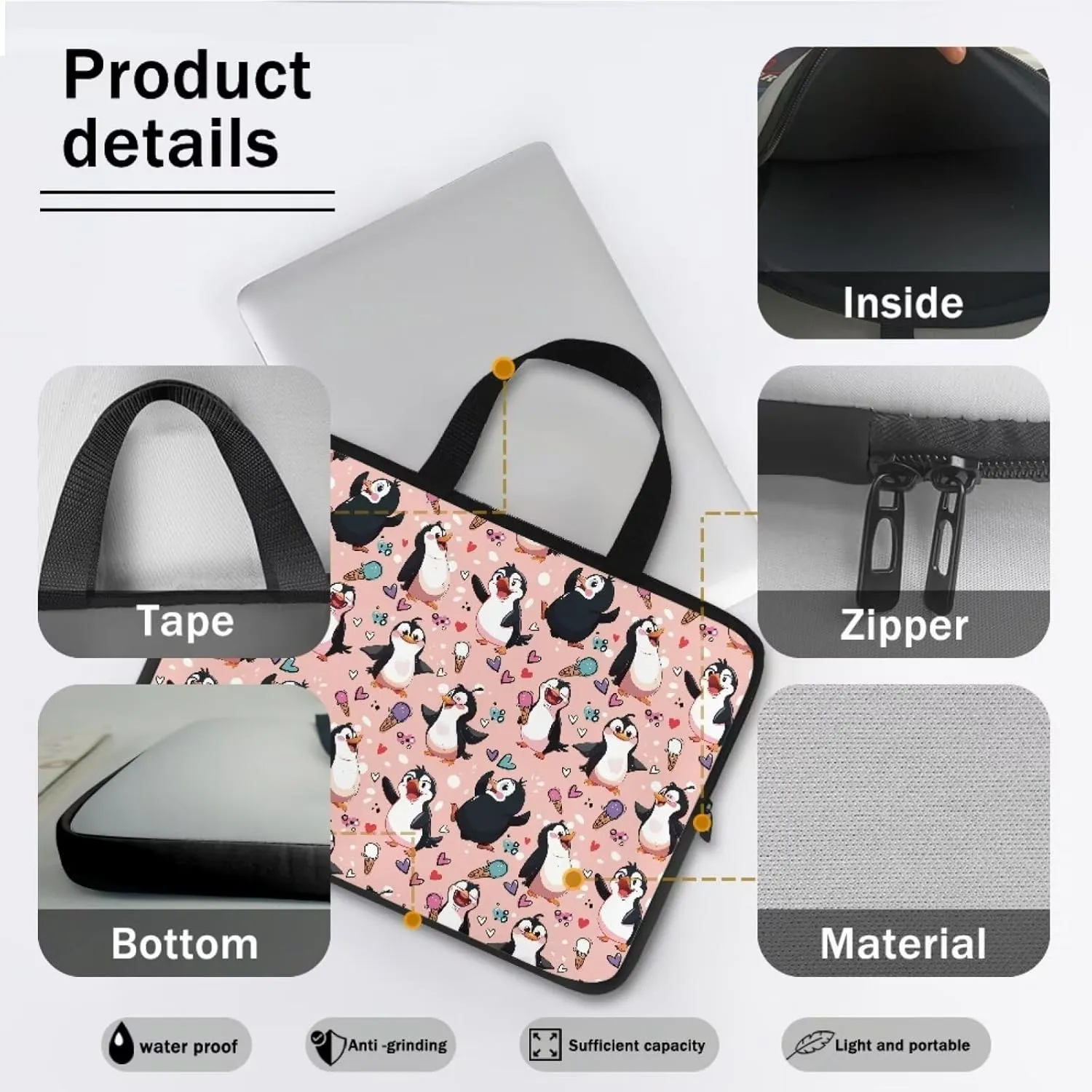 Laptop Sleeve with Handle, Laptop Cover Tote Bags Tablet Carrying Case