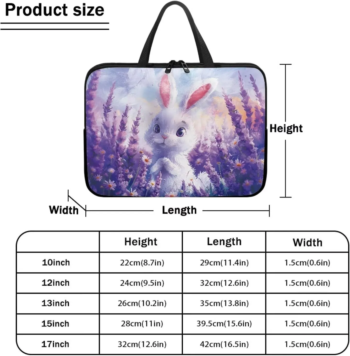Laptop Sleeve,Tablet Portable Neoprene Zipper Carrying Sleeve Case Bag Computer Tablet Handbag Case