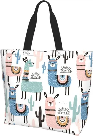 Large Tote Bag for Women Portable Beach Bag Reusable Grocery Bags Funny Gift Bag for Shopping Gym Travel