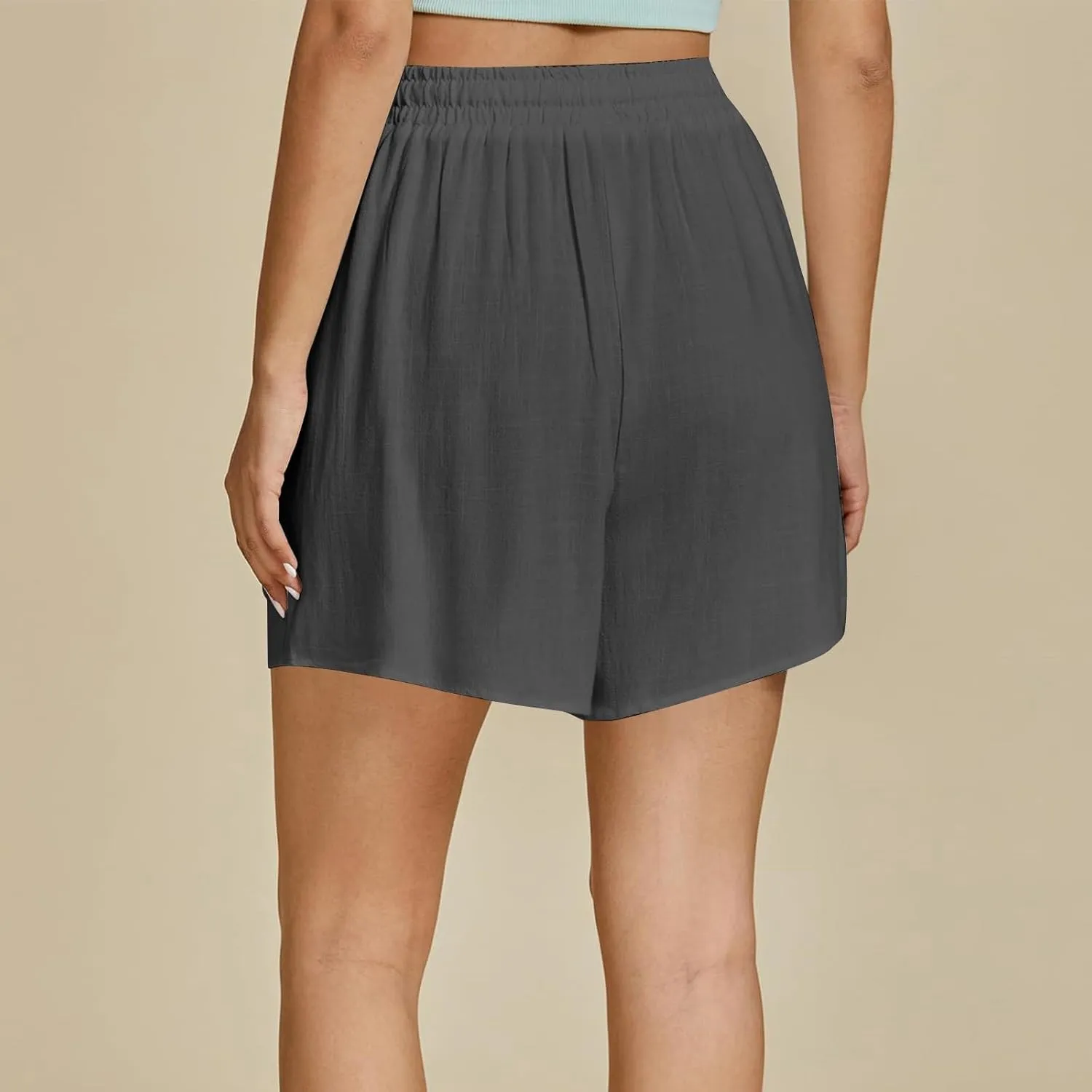 Lastesso Running Shorts for Women Lightweight High Waisted Drawstring Shorts with Pockets Breathable Workout Summer Shorts