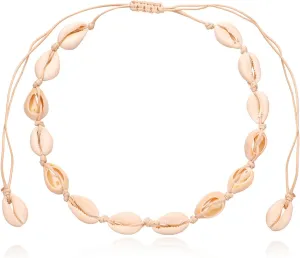 Layered Gold Seashell Necklace for Women Beach Jewelry, Shell Necklaces for Women Summer Jewelry Chunky Gold Necklaces Stack for Women Starfish Eye Pedent Figaro Chain Beach Necklace (Shell Necklaces 2)
