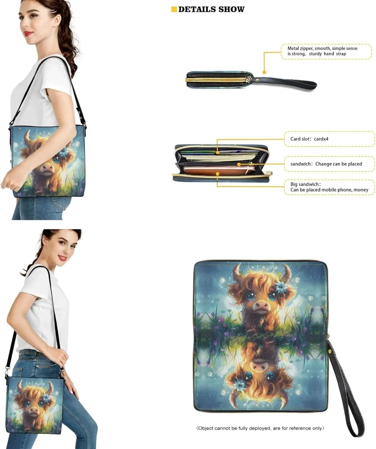 Leather Hobo Bag Set Purses and Handbags for Women Bucket Tote Bag with Wristlet Wallet for Party Work
