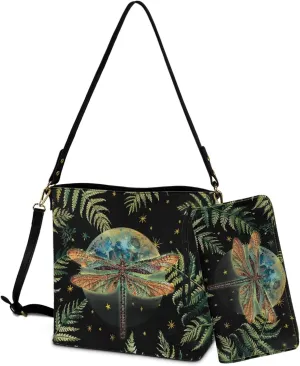 Leather Hobo Bag Set Purses and Handbags for Women Bucket Tote Bag with Wristlet Wallet for Party Work