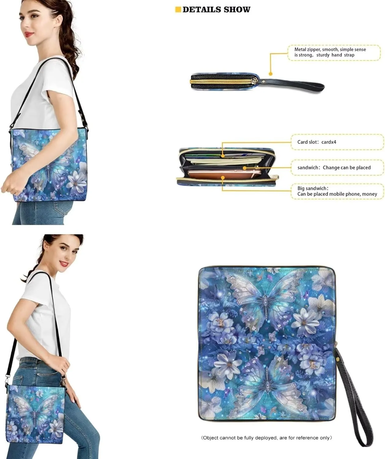 Leather Purses for Women Crossbody Purse Set Large Satchel Purse Bucket Tote Bag with PU Wallet