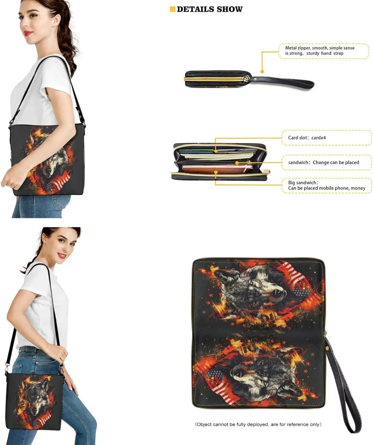 Leather Purses for Women Crossbody Purse Set Large Satchel Purse Bucket Tote Bag with PU Wallet