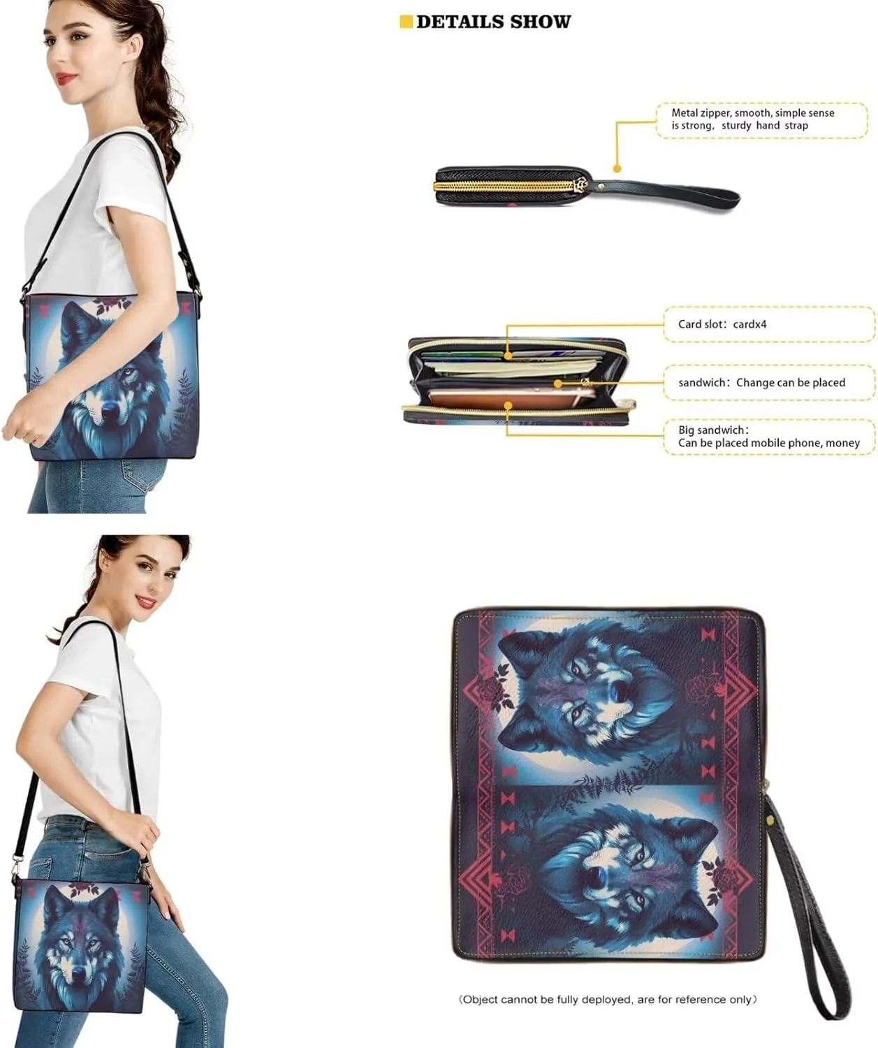 Leather Purses for Women Crossbody Purse Set Large Satchel Purse Bucket Tote Bag with PU Wallet