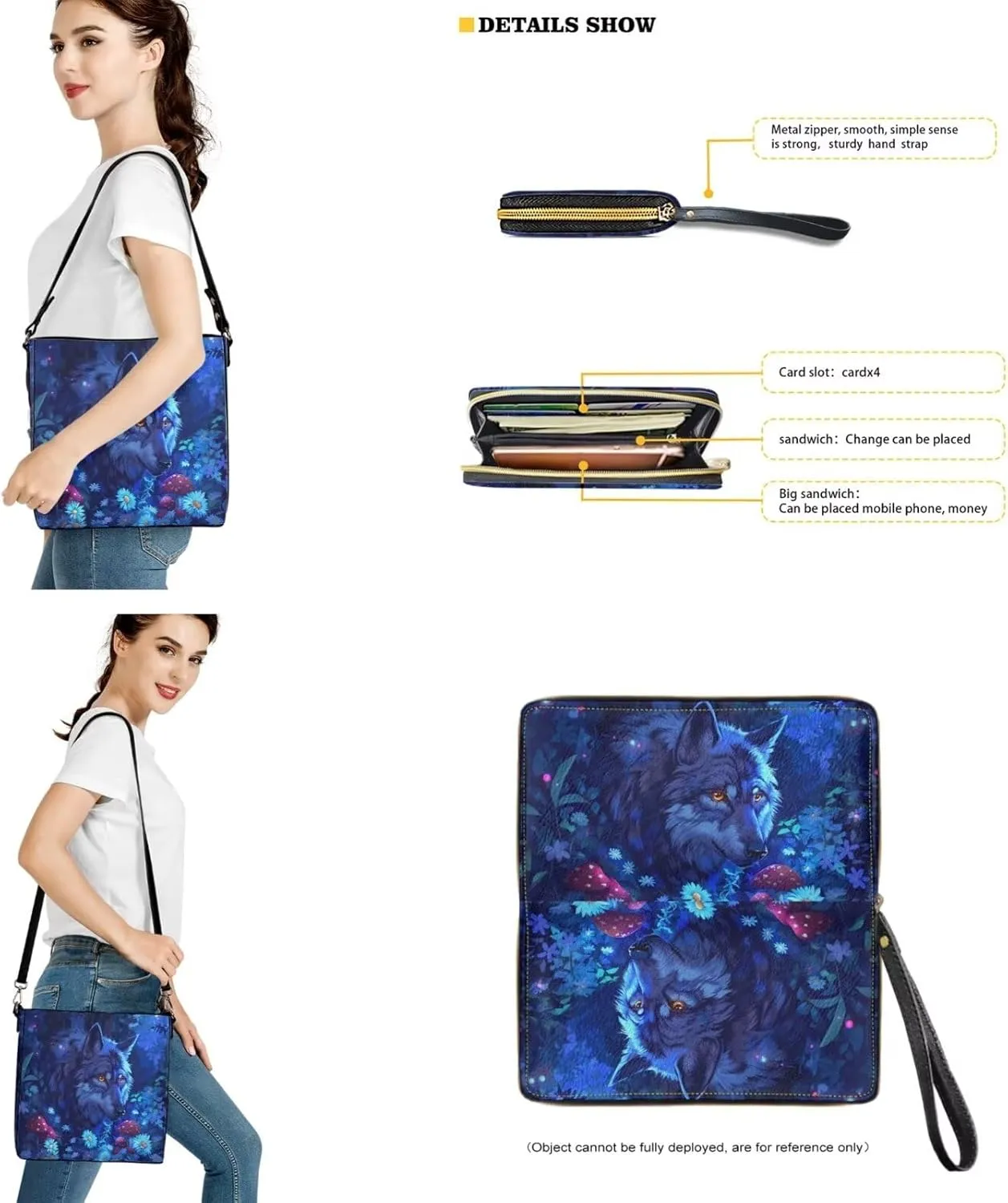 Leather Purses for Women Crossbody Purse Set Large Satchel Purse Bucket Tote Bag with PU Wallet