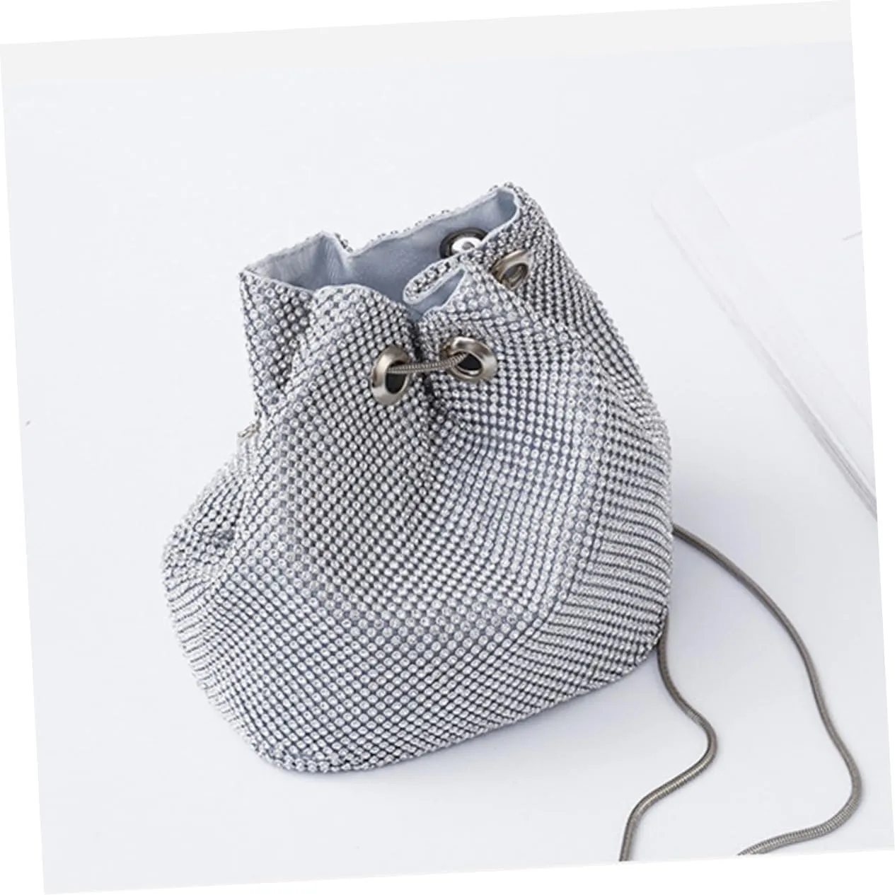 LIFKOME 1pc Crossbody Bag Sequined Bucket Bag Rhinestone Clutches Bag Prom Clutch Bag Car Key Clutch Bag Small