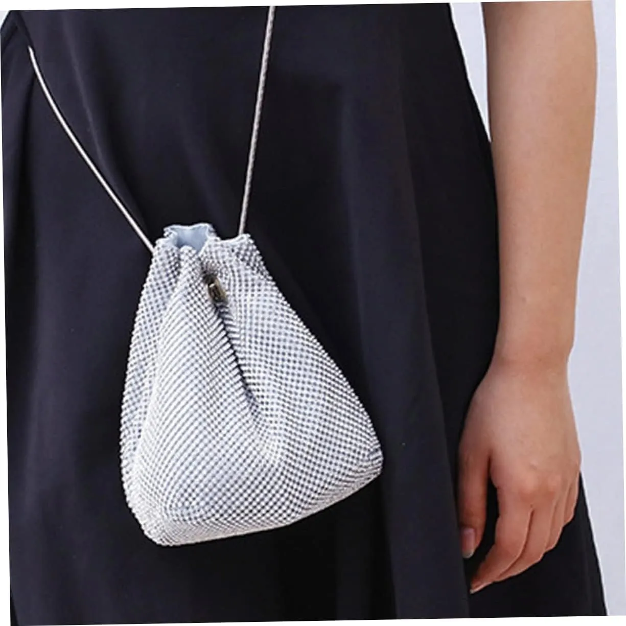 LIFKOME 1pc Crossbody Bag Sequined Bucket Bag Rhinestone Clutches Bag Prom Clutch Bag Car Key Clutch Bag Small