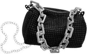 LIFKOME Elegant Evening Bag Women Glitter Messenger Bag Prom Wedding Clutch for Women