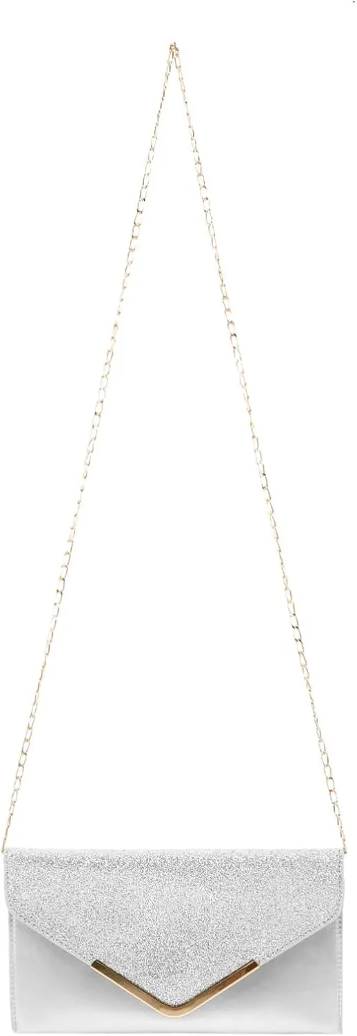 LIFKOME Stylish Prom Bag Evening Purse Chain Wedding Clutch for Women Glitter Design