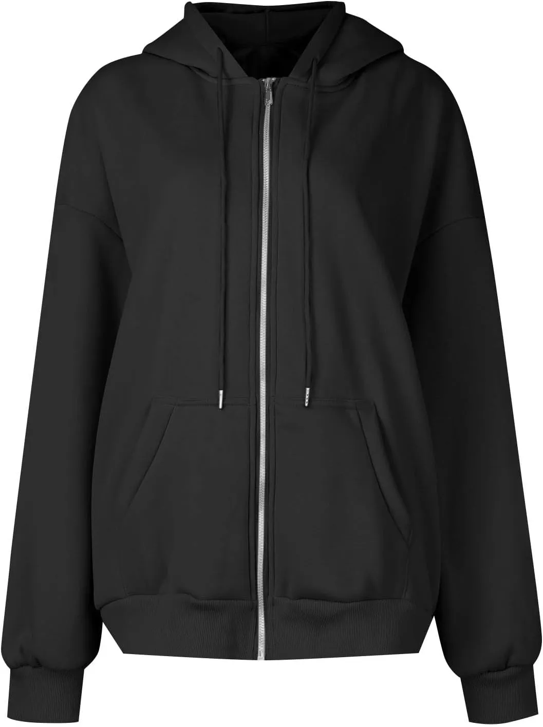 Lightweight Hoodies for Plus Size Women Zip Up 3x Long Sleeve Sweatshirt Jackets Loose Casual Tops with Pockets