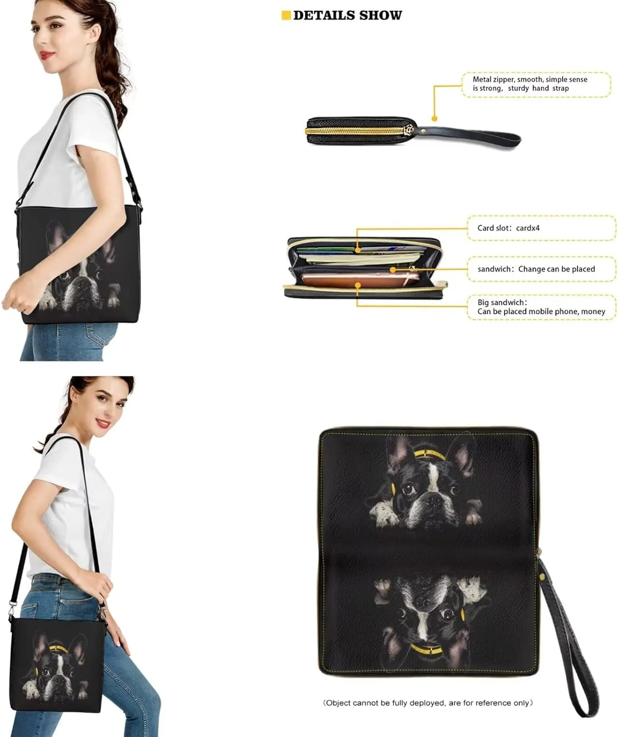 Lotusorchid Crossbody Handbag Bucket Purse Satchel Bag with Leather Wallet Adjustable Strap for Women Daily Use