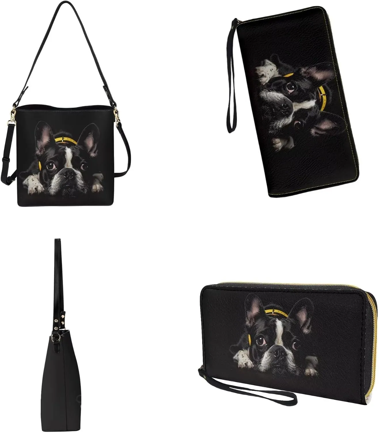 Lotusorchid Crossbody Handbag Bucket Purse Satchel Bag with Leather Wallet Adjustable Strap for Women Daily Use