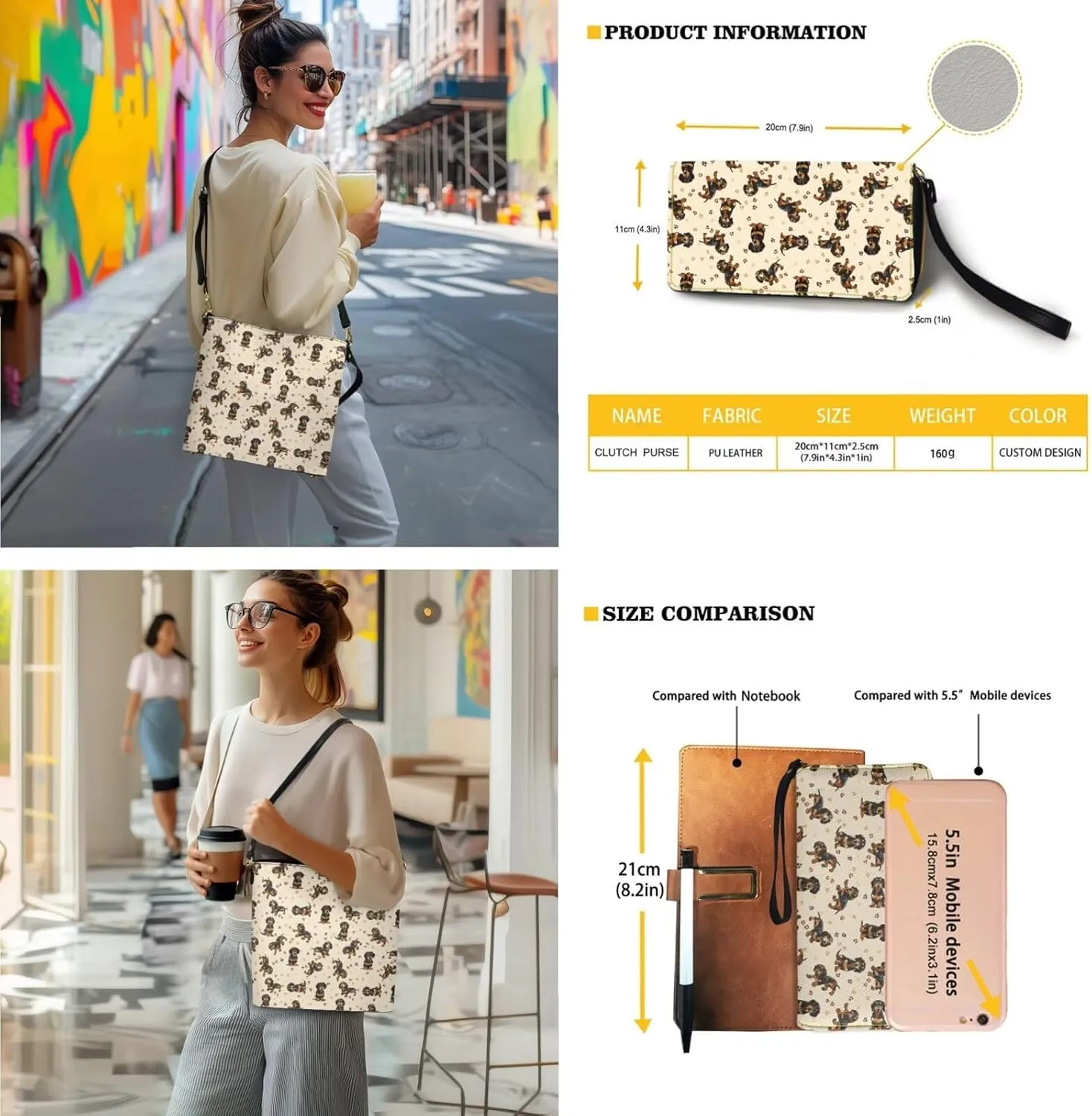 Lotusorchid Crossbody Handbag Bucket Purse Satchel Bag with Leather Wallet Adjustable Strap for Women Daily Use
