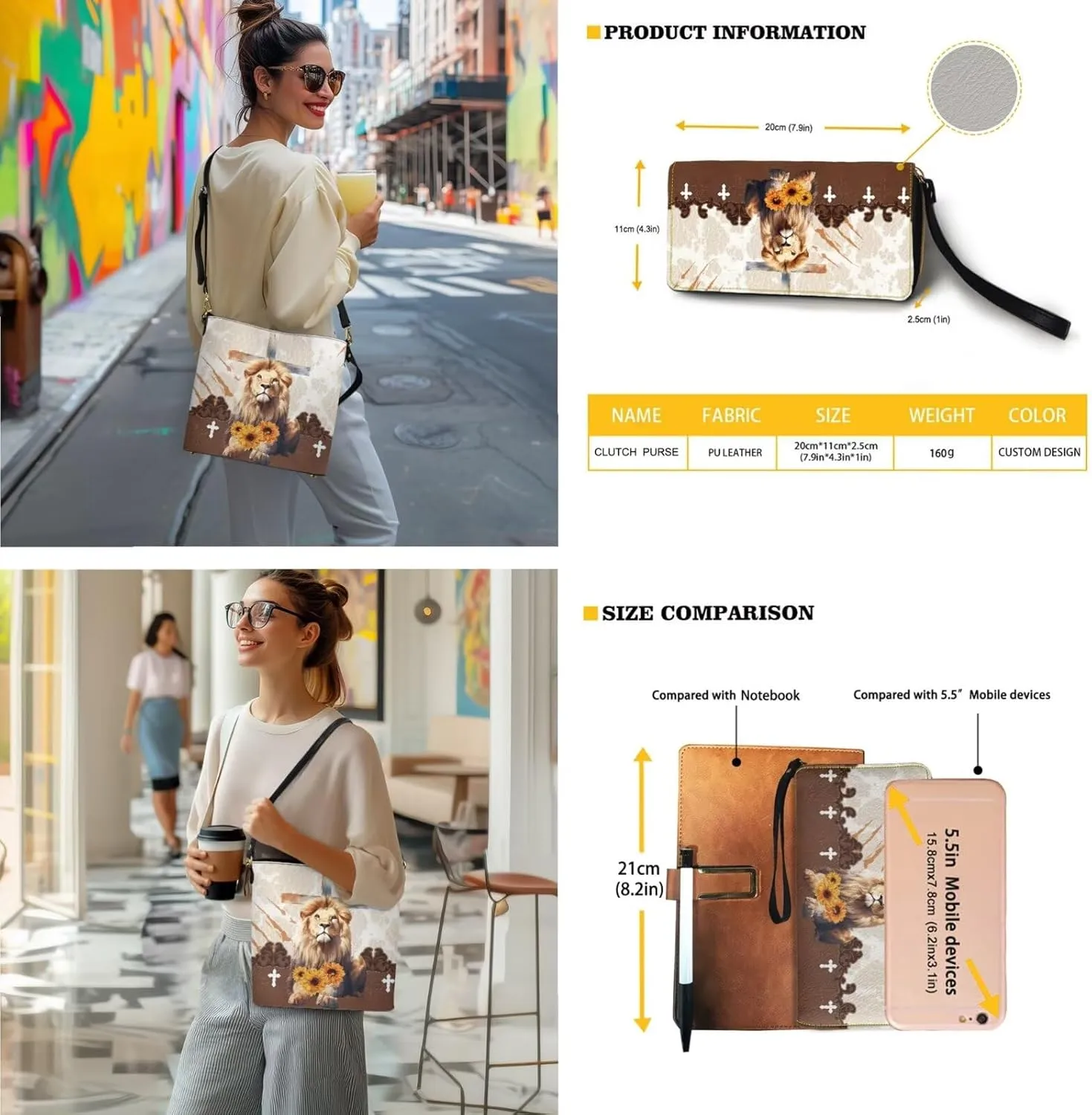 Lotusorchid Crossbody Handbag Bucket Purse Satchel Bag with Leather Wallet Adjustable Strap for Women Daily Use