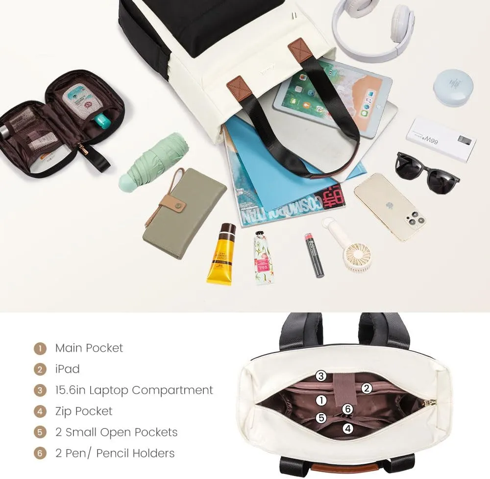 LOVEVOOK Laptop Backpack for Women15.6 Inch Small Laptop Bag for WomenTravel Work BackpackWater-Resistant Convertible Teacher Nurse Bag with Purse