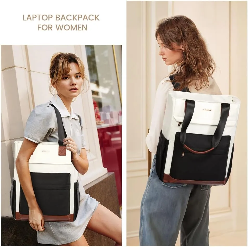 LOVEVOOK Laptop Backpack for Women15.6 Inch Small Laptop Bag for WomenTravel Work BackpackWater-Resistant Convertible Teacher Nurse Bag with Purse
