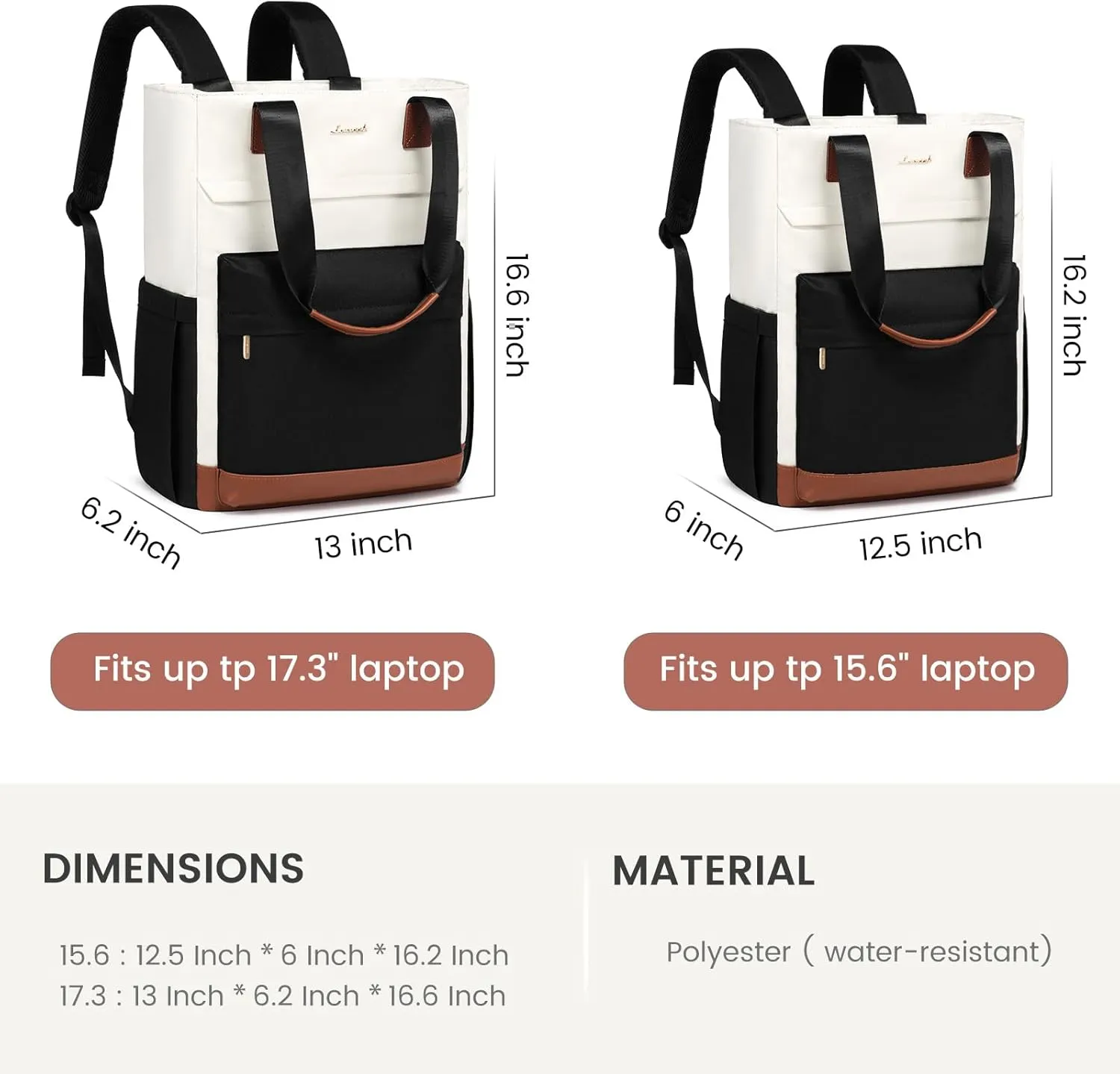 LOVEVOOK Laptop Backpack for Women15.6 Inch Small Laptop Bag for WomenTravel Work BackpackWater-Resistant Convertible Teacher Nurse Bag with Purse