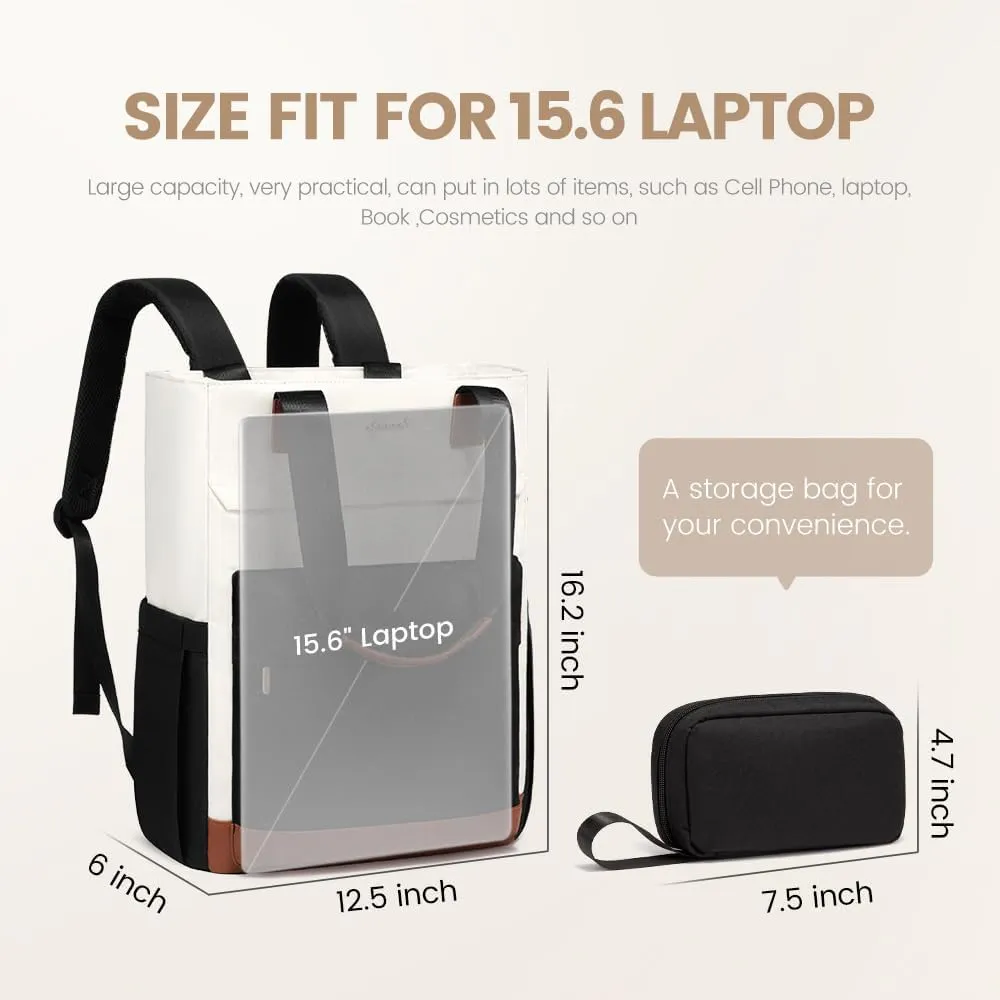 LOVEVOOK Laptop Backpack for Women15.6 Inch Small Laptop Bag for WomenTravel Work BackpackWater-Resistant Convertible Teacher Nurse Bag with Purse